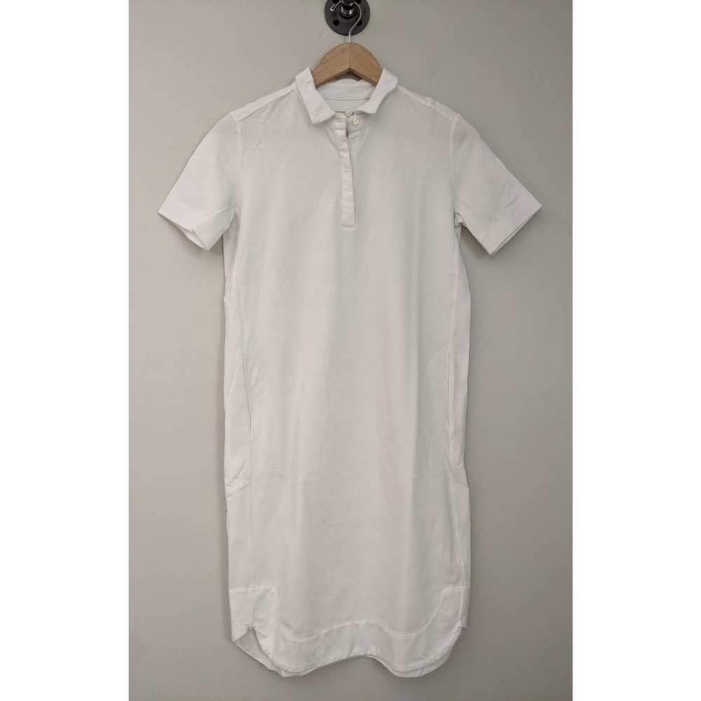 JNBY White Textured Collared Shirt Golf Dress